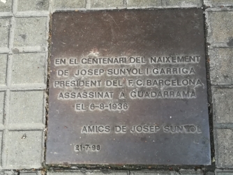 Placa en memria de Josep Sunyol